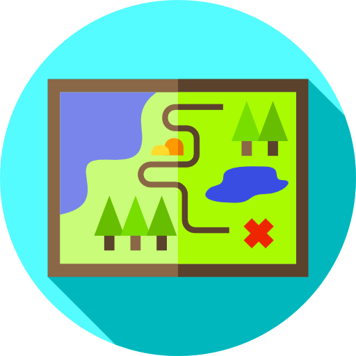 route Flat Circular Flat icon