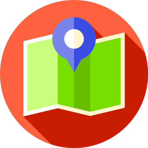 kaarten en locatie Flat Circular Flat icoon