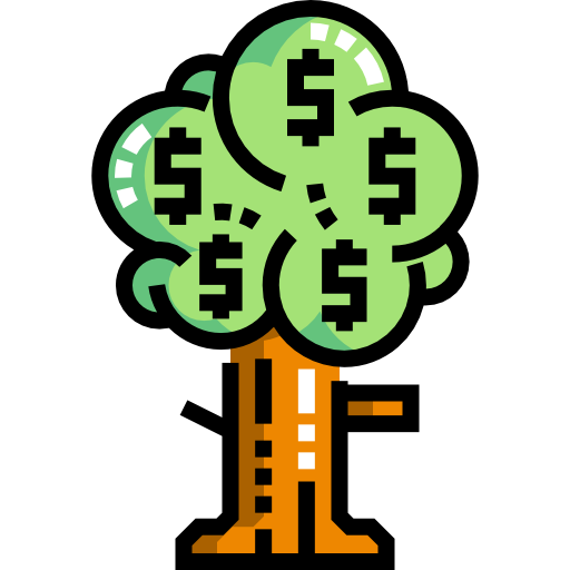 drzewo pieniędzy Detailed Straight Lineal color ikona
