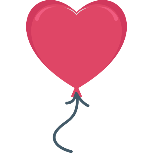 Heart balloon Generic color fill icon