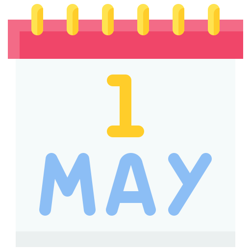 1 maja Generic color fill ikona