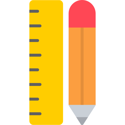 Ruler and pencil Generic color fill icon
