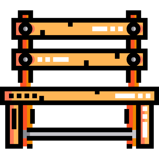 banc Detailed Straight Lineal color Icône