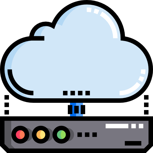 servidor en la nube Detailed Straight Lineal color icono