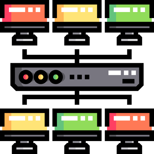 회로망 Detailed Straight Lineal color icon