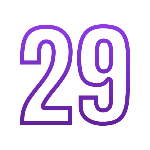 Twenty nine Generic gradient outline icon