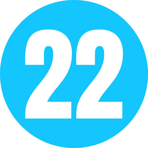 dwadzieścia dwa Generic color fill ikona
