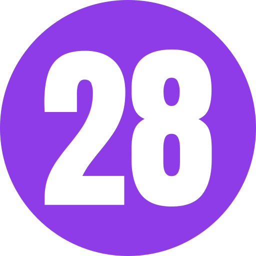 dwadzieścia osiem Generic color fill ikona