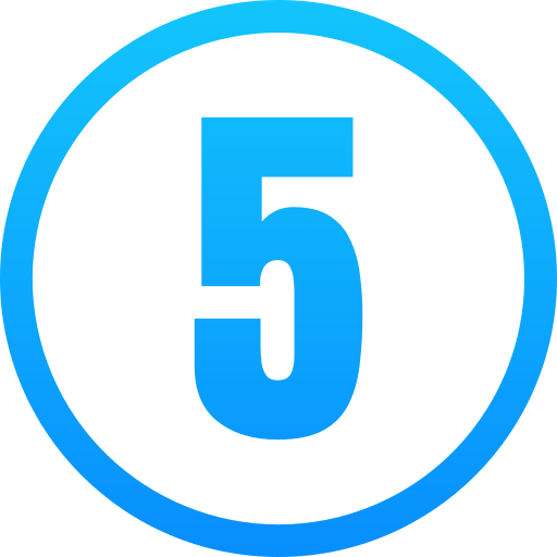 pięć Generic gradient fill ikona