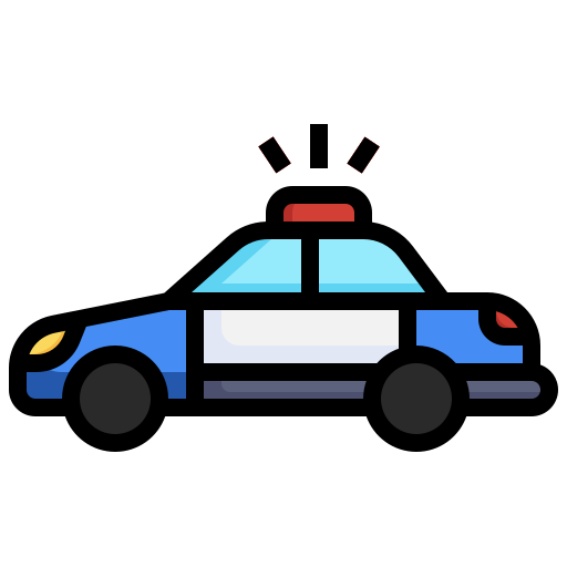 carro de polícia Generic color outline Ícone