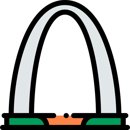 Gateway arch Detailed Rounded Lineal color icon