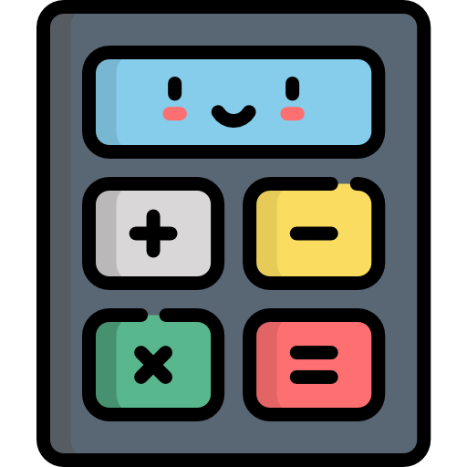 Calculate Kawaii Lineal color icon