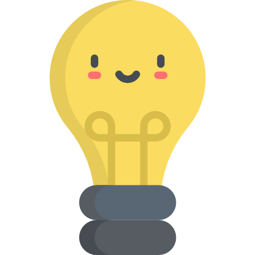 Lightbulb Kawaii Flat icon