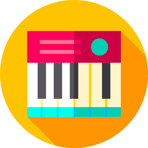 piano Flat Circular Flat icoon