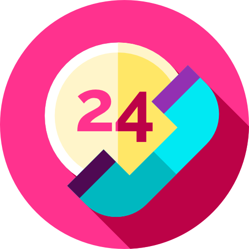 24 stunden Flat Circular Flat icon