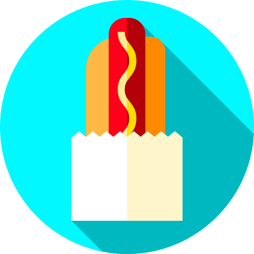 hotdog Flat Circular Flat ikona