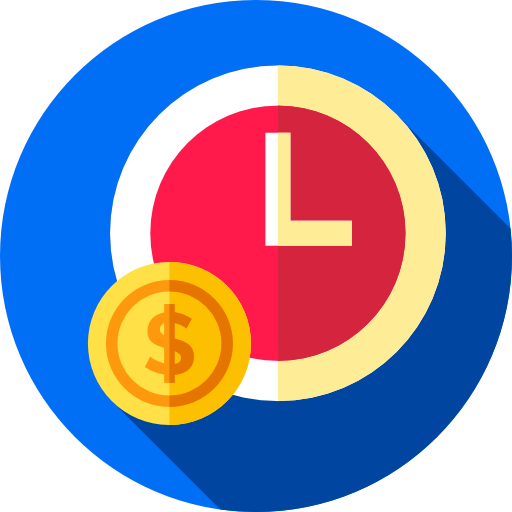 Time is money Flat Circular Flat icon