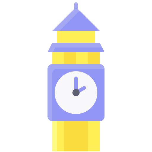 Башня с часами Generic color fill иконка