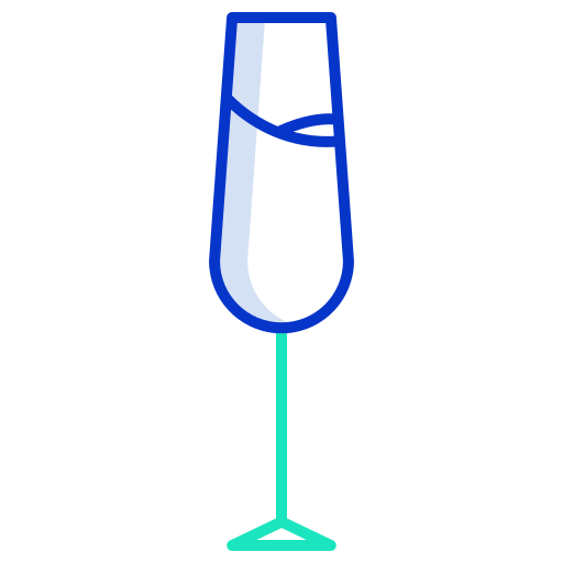 bicchiere di champagne Icongeek26 Outline Colour icona
