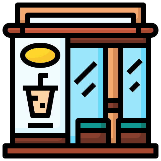 tienda de té Generic color outline icono