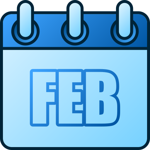 February Generic gradient lineal-color icon