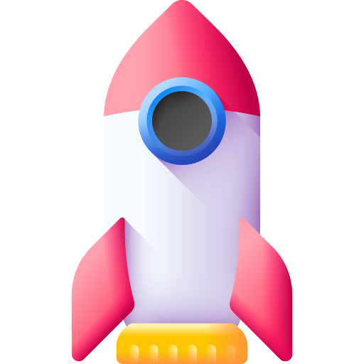 fusée 3d 3D Color Icône