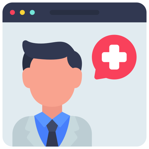 Online doctor Juicy Fish Flat icon