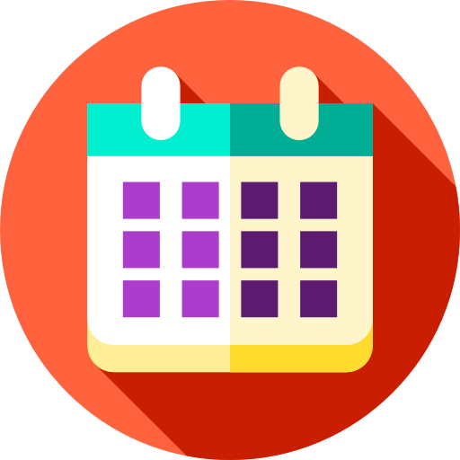 kalender Flat Circular Flat icoon