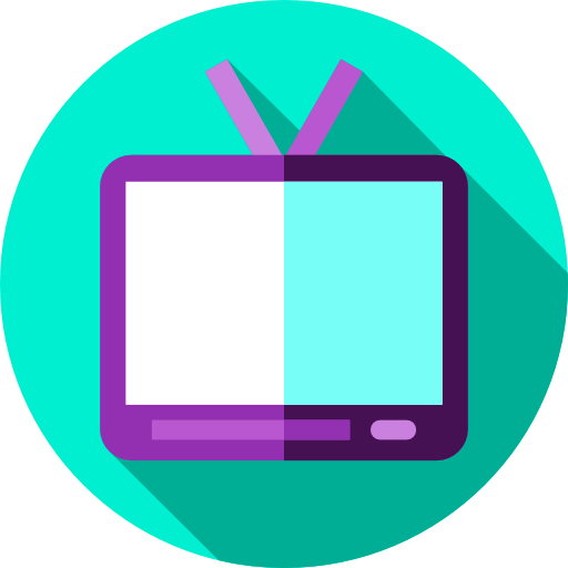 tv Flat Circular Flat icoon