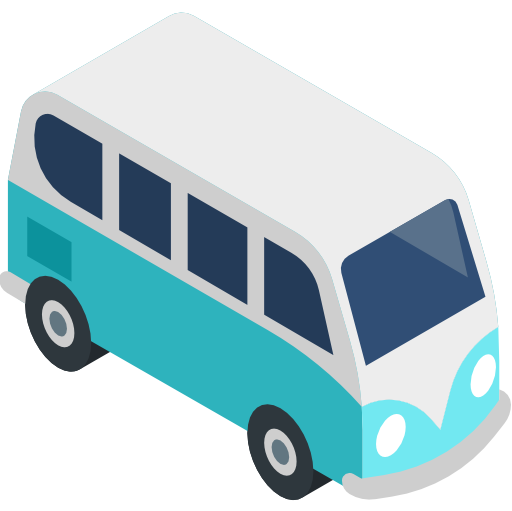 소형 버스 Isometric Flat icon