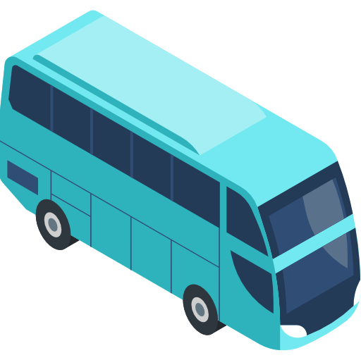 autobús Isometric Flat icono