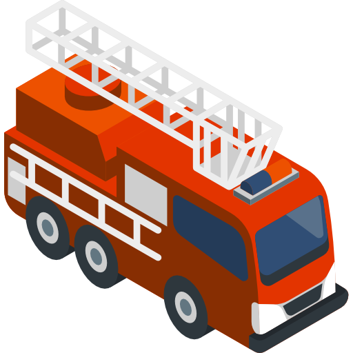 camion dei pompieri Isometric Flat icona