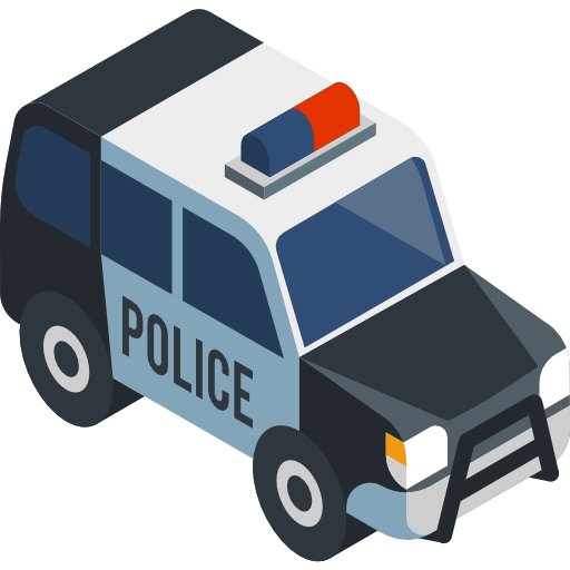 auto della polizia Isometric Flat icona