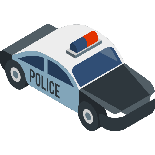 coche de policía Isometric Flat icono
