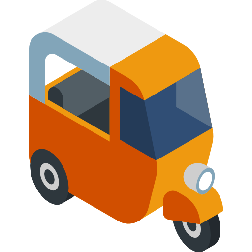 tuktuk Isometric Flat icoon