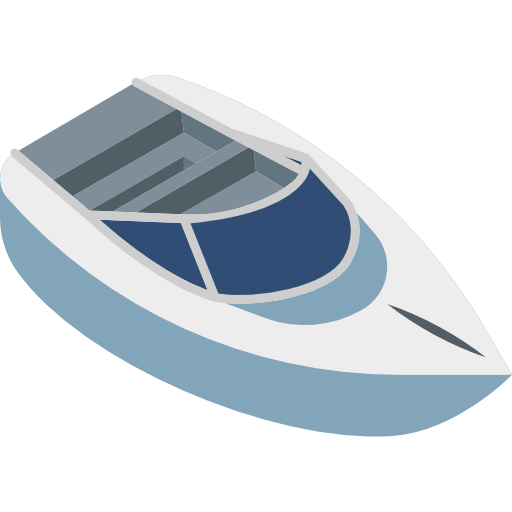 łódź motorowa Isometric Flat ikona