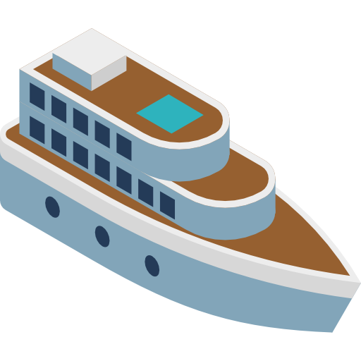 bateau ferry Isometric Flat Icône