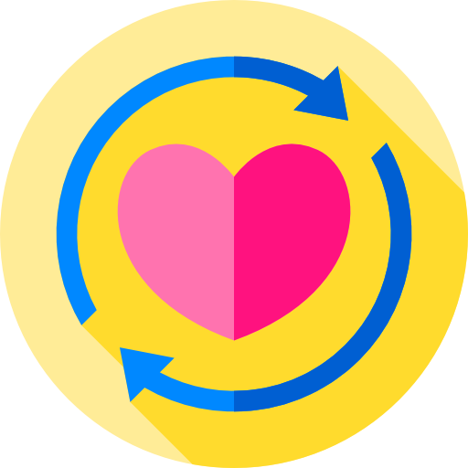 cuore Flat Circular Flat icona