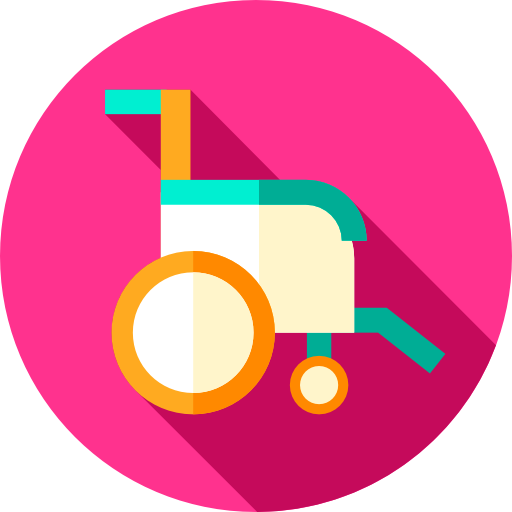 wózek inwalidzki Flat Circular Flat ikona