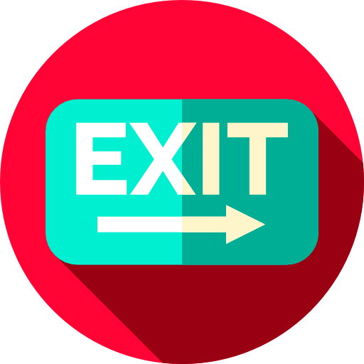 Exit Flat Circular Flat icon