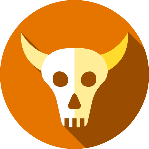 cráneo de toro Flat Circular Flat icono