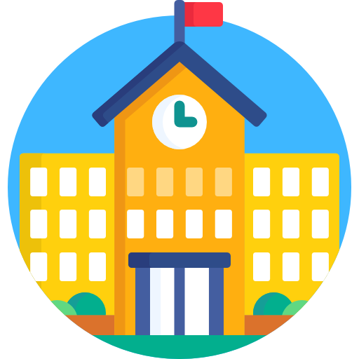 学校 Detailed Flat Circular Flat icon