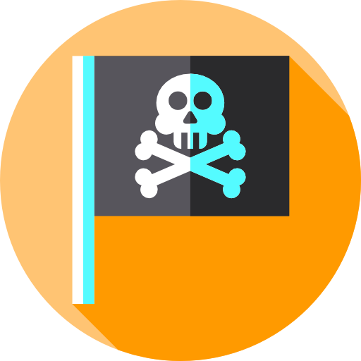 Пиратский флаг Flat Circular Flat иконка