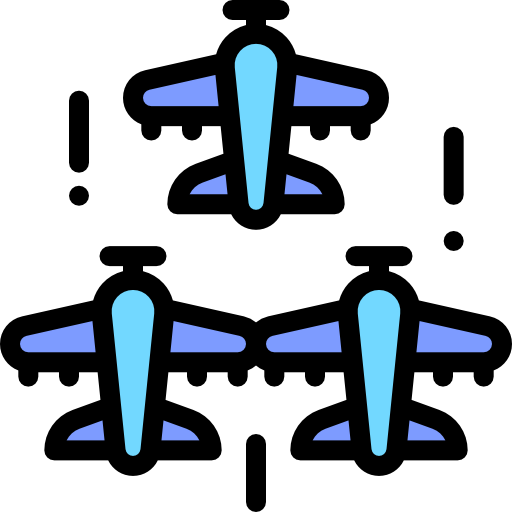 Aircraft Detailed Rounded Lineal color icon