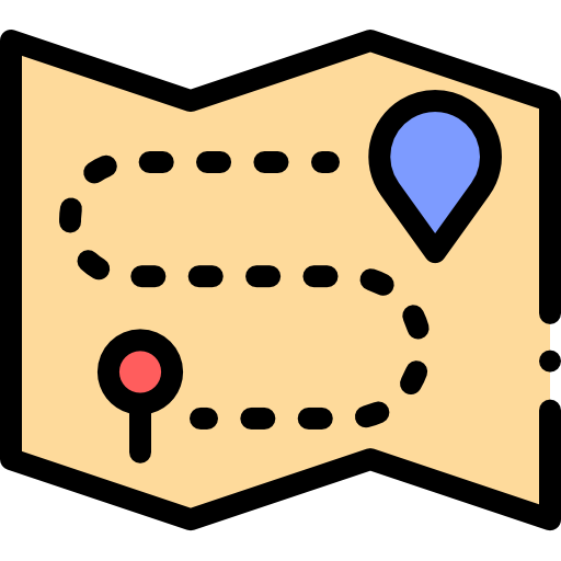 route Detailed Rounded Lineal color icon