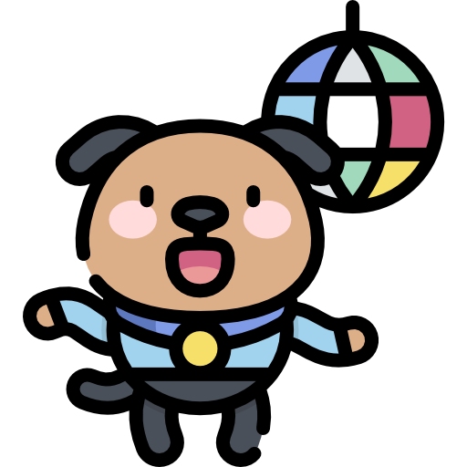 perro Kawaii Lineal color icono