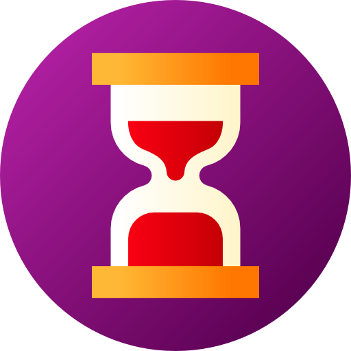 Hourglass Flat Circular Gradient icon