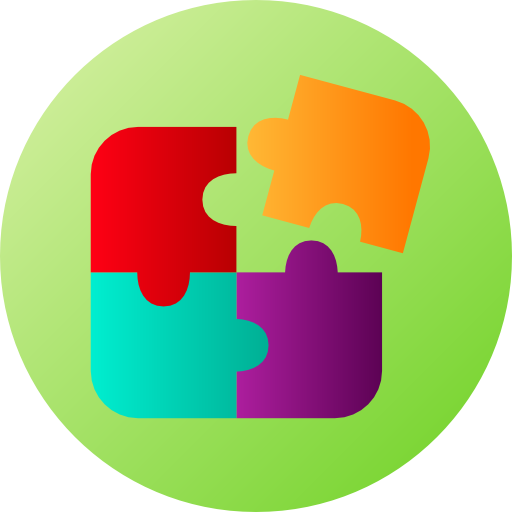 puzzle Flat Circular Gradient icon