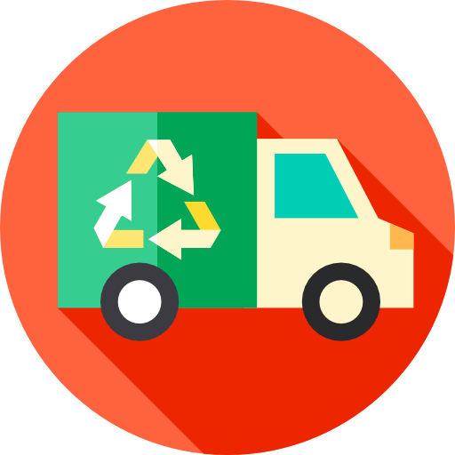 recycling-lkw Flat Circular Flat icon