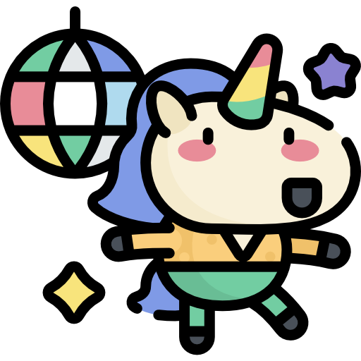 일각수 Kawaii Lineal color icon